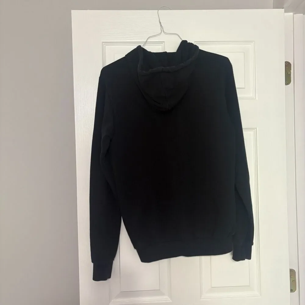 Adidas Mens Black 3-Stripes Fleece Hoodie Pullover Sweatshirt Size Small